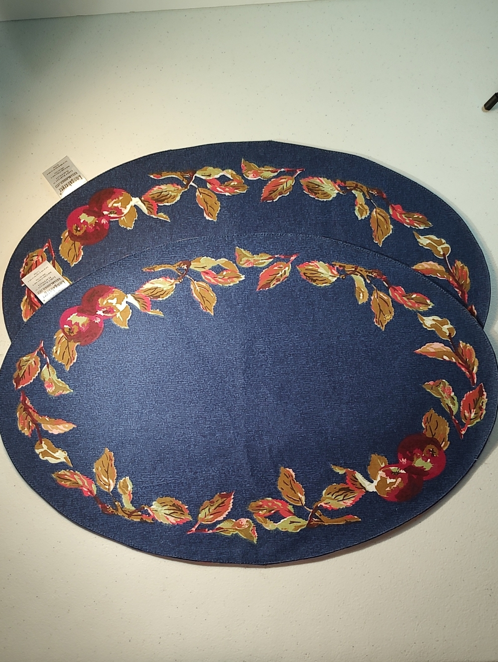 Longaberger 2 Placemats In Early Harvest Fabric Double Sided 2 Different Prints